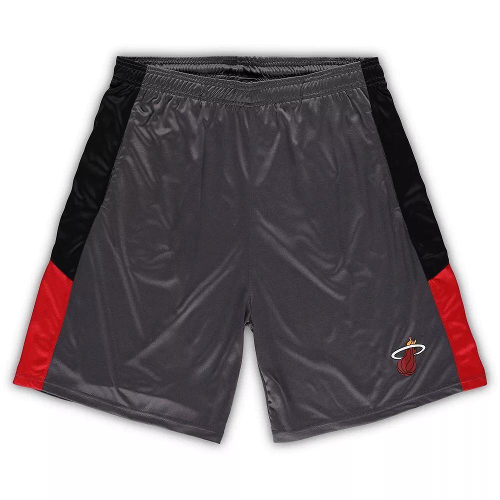 Men's Fanatics Branded Gray Miami Heat Big & Tall Shorts, Size: 4XLT, Grey Product Image