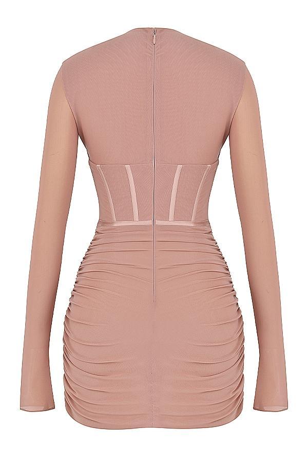 Adanna Blush Corset Mini Dress Product Image