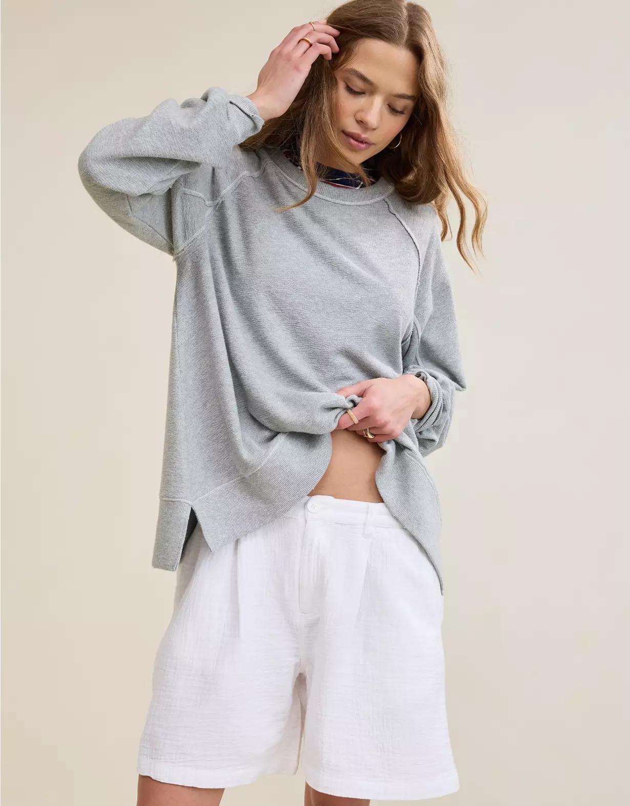 Aerie East West Crew Sweatshirt Product Image