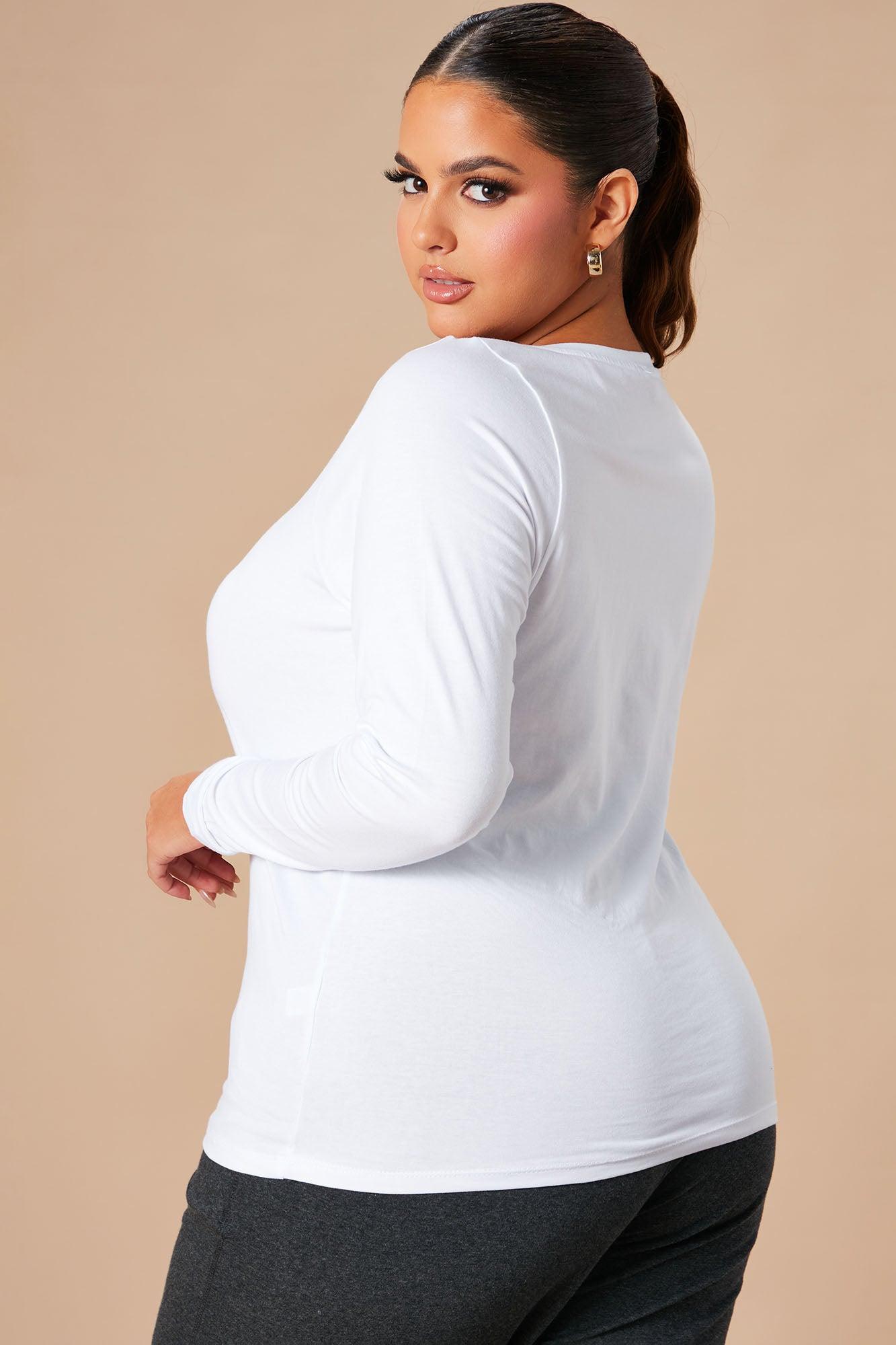 Briana Long Sleeve Top - White Product Image