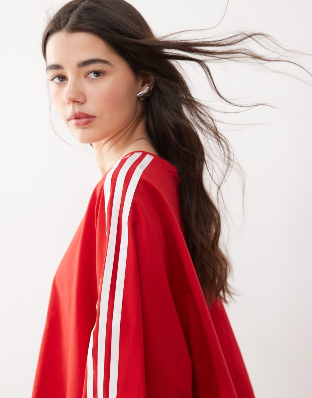 adidas Originals Adilenium Season 3 boxy fit T-shirt in red Product Image