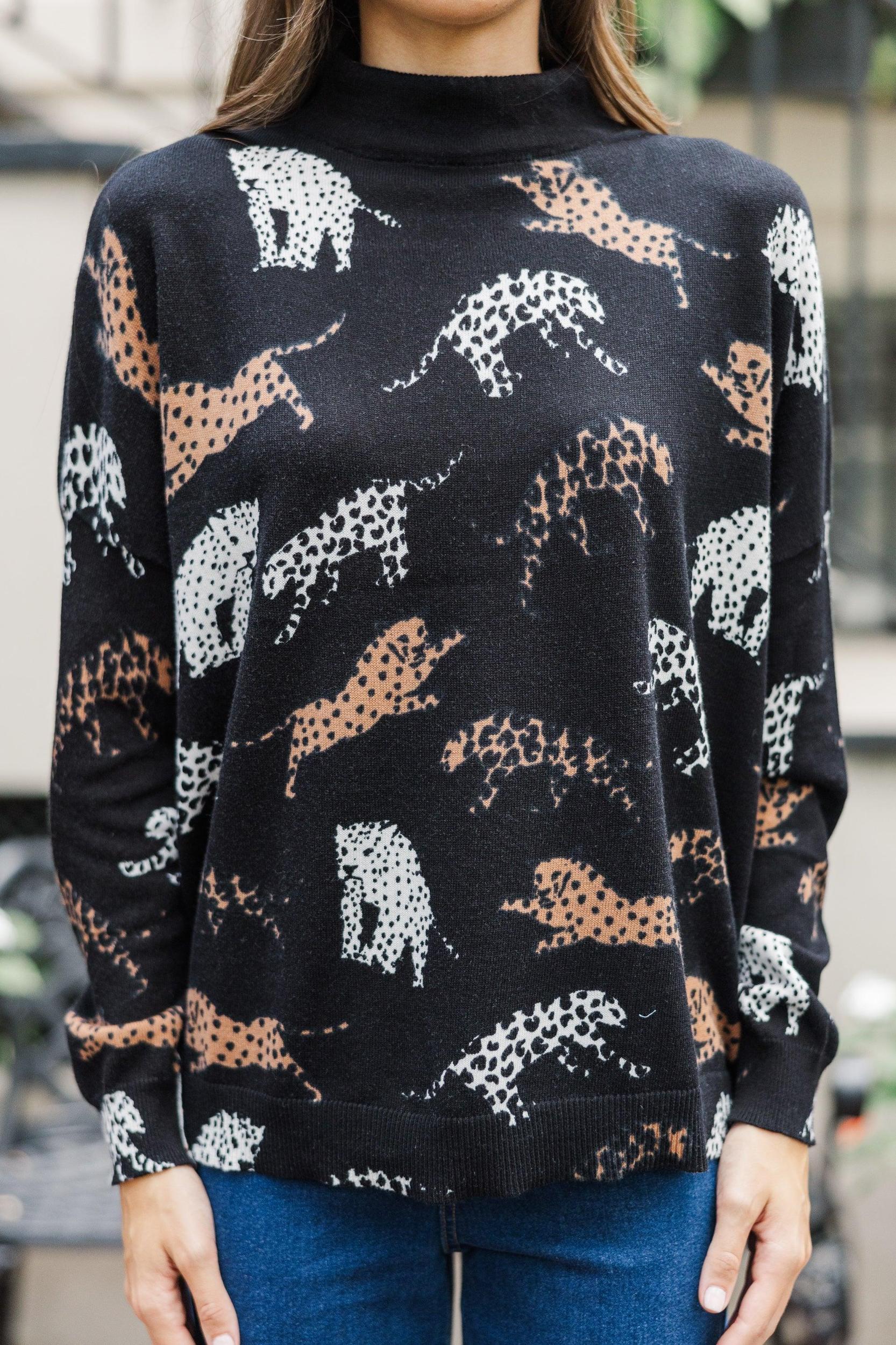 Fate: Dreaming About You Black Leopard Sweater Female Product Image