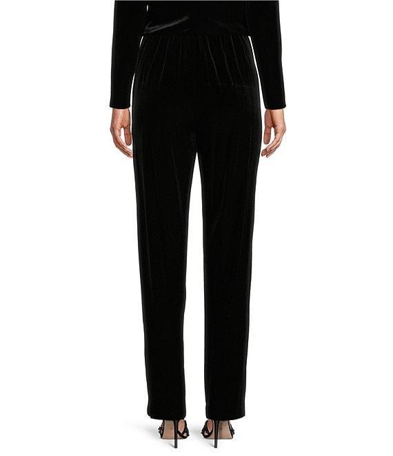 Alex Evenings Stretch Velvet Slim Leg Flat Front Pull-On Pants Product Image