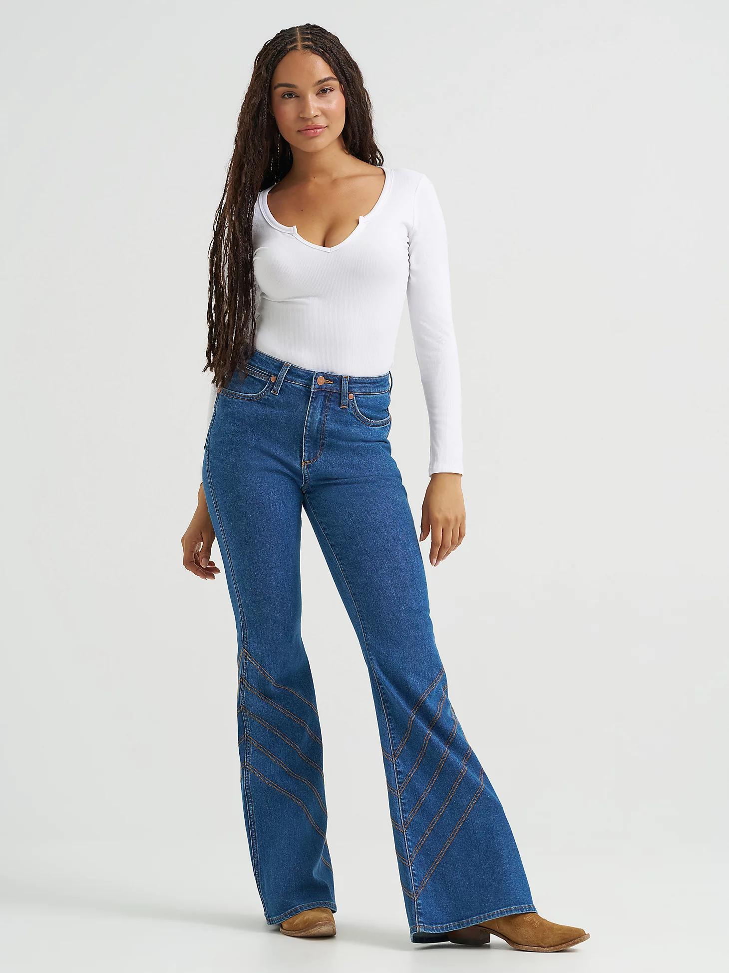 Women's High Rise Flare Jean in Carolina Product Image