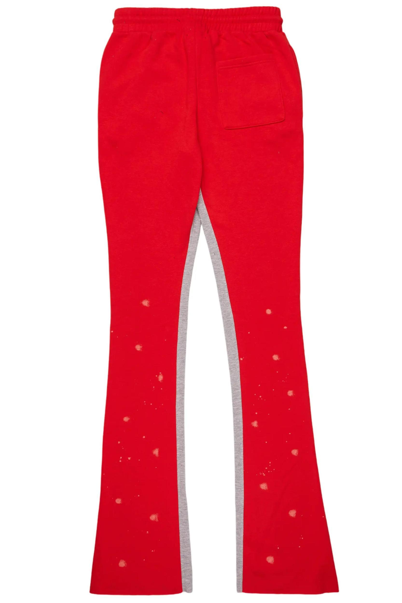 Washi Red Patchwork Stacked Flare Track Pant Male Product Image