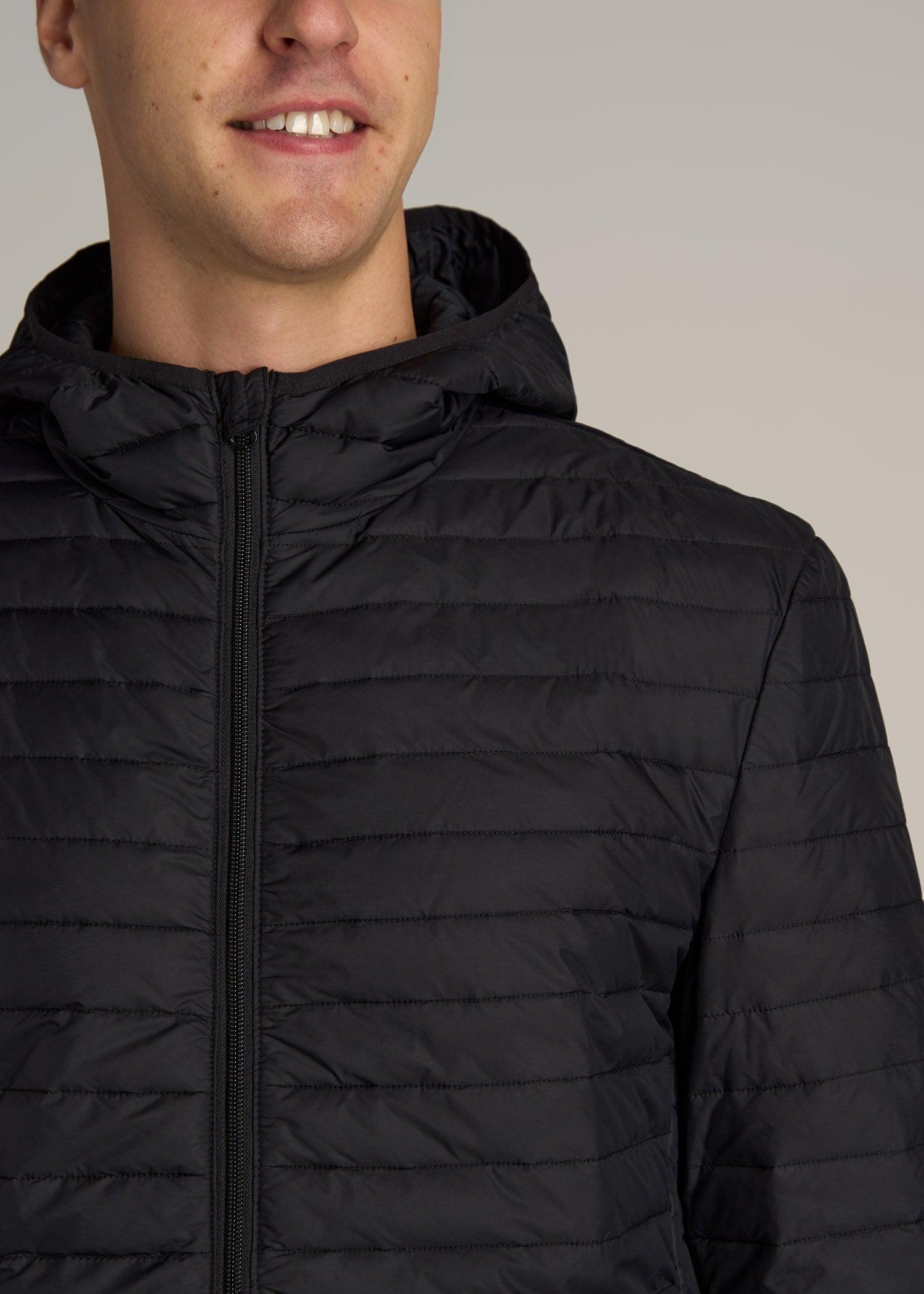 Tall Men's Packable Puffer Jacket in Black Product Image