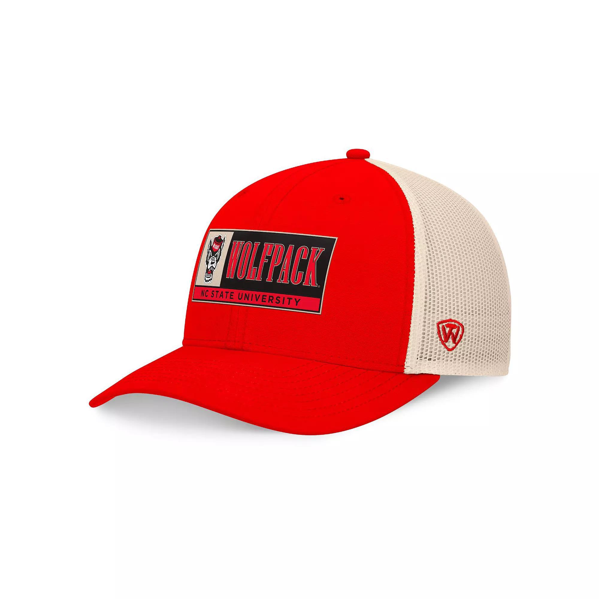Men's Top of the World Red/Natural NC State Wolfpack Bennett Trucker��Adjustable Hat, Nst Red Product Image