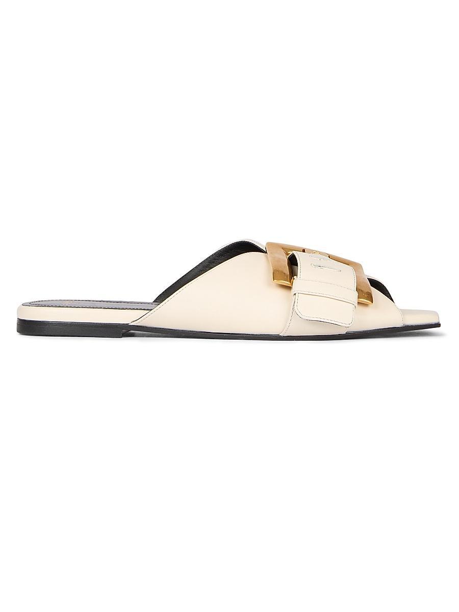 Womens Anthe Buckle-Accented Leather Sandals Product Image