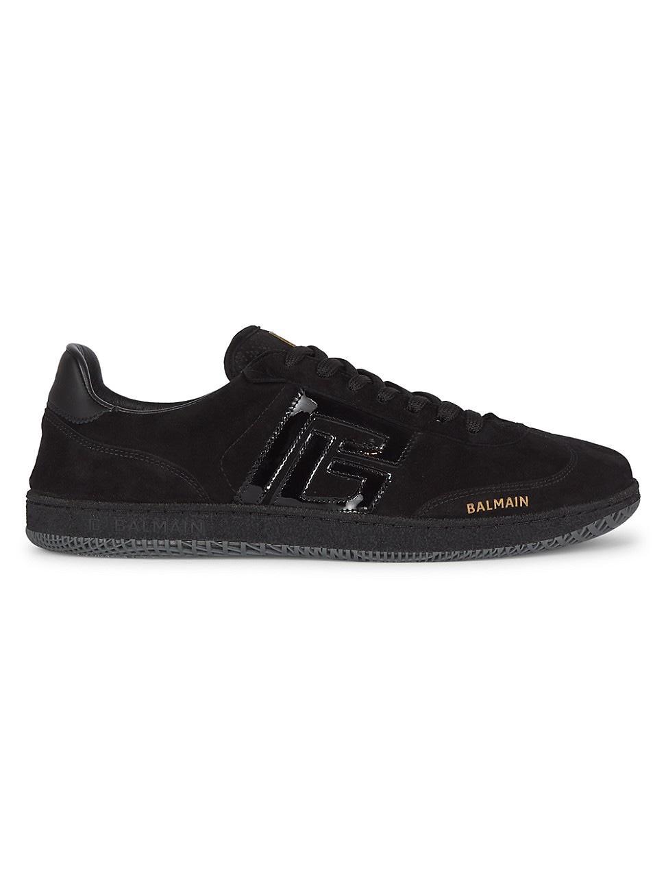 Mens Swan Calfskin and Suede Low-Top Sneakers Product Image