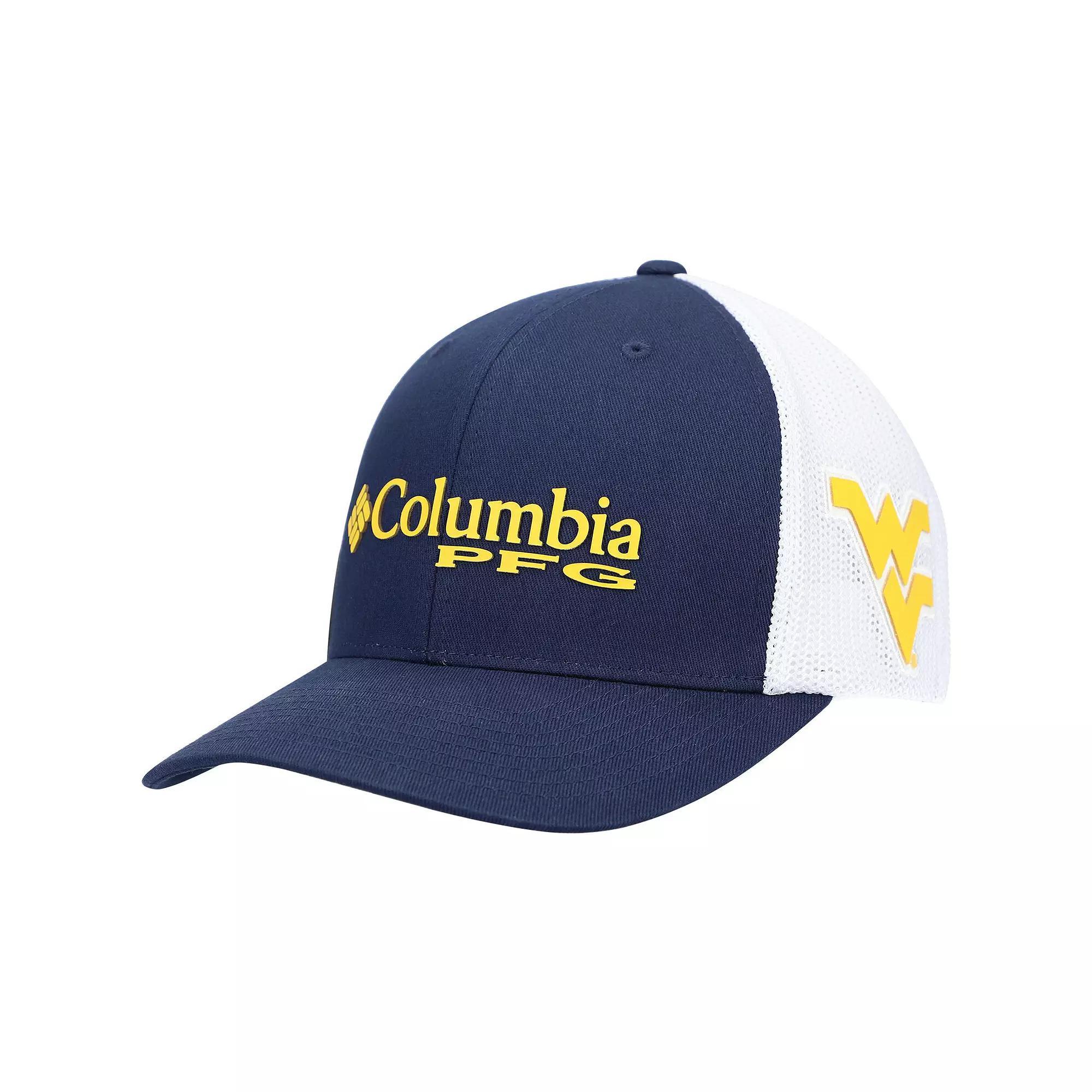 Mens Columbia West Virginia Mountaineers PFG Snapback Adjustable Hat, Blue Product Image