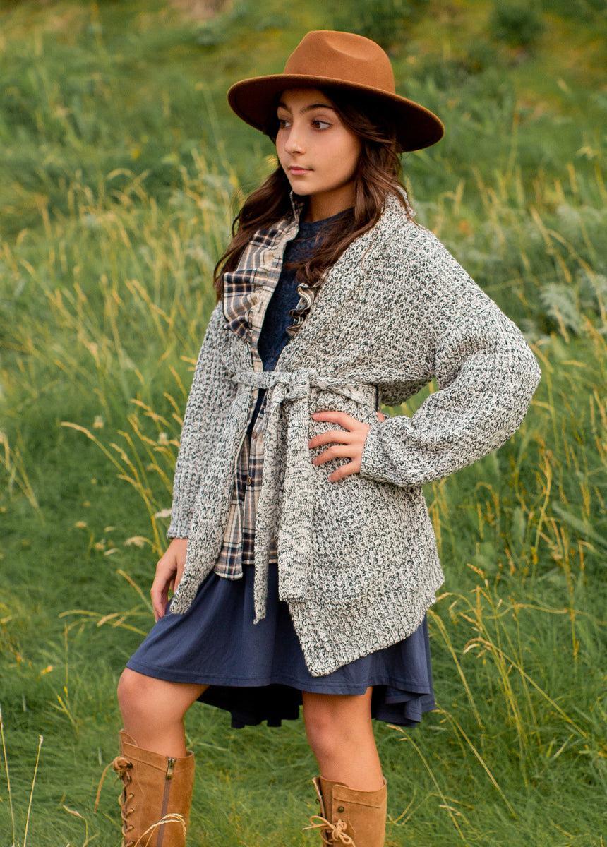 Orlagh Cardi in Cream Black Marl Girls Product Image