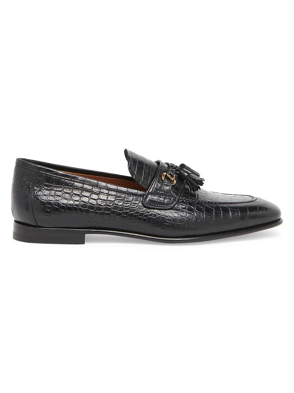 Mens Sean Alligator-Printed Leather Tassel Loafers Product Image