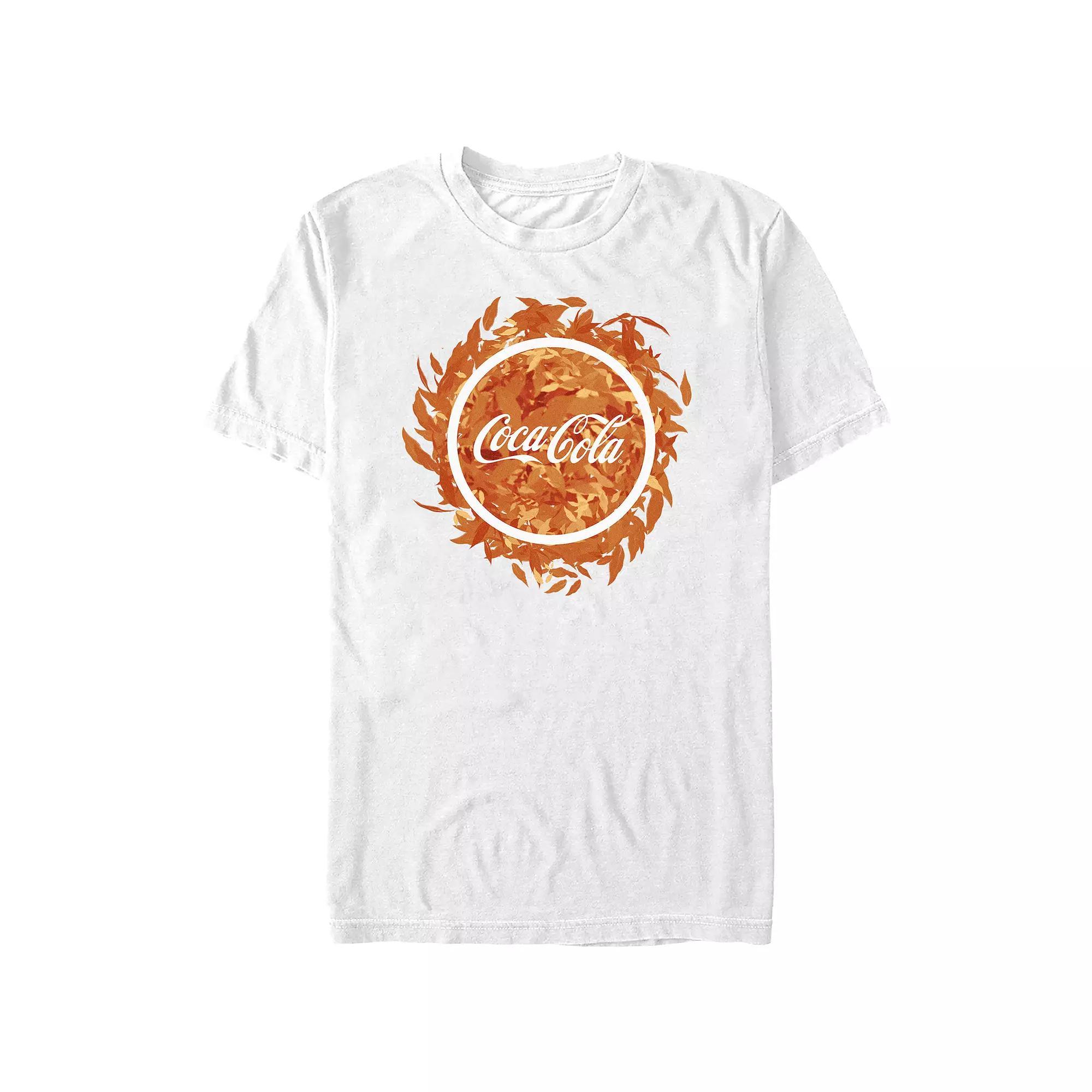 Men's Coca-Cola Autumn Leaves Graphic Tee, Size: Small, White Product Image