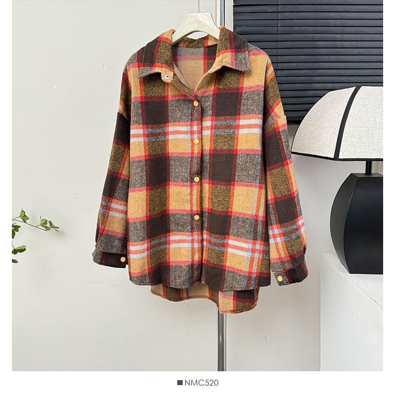 Oversized Plaid Wool Shirt Product Image