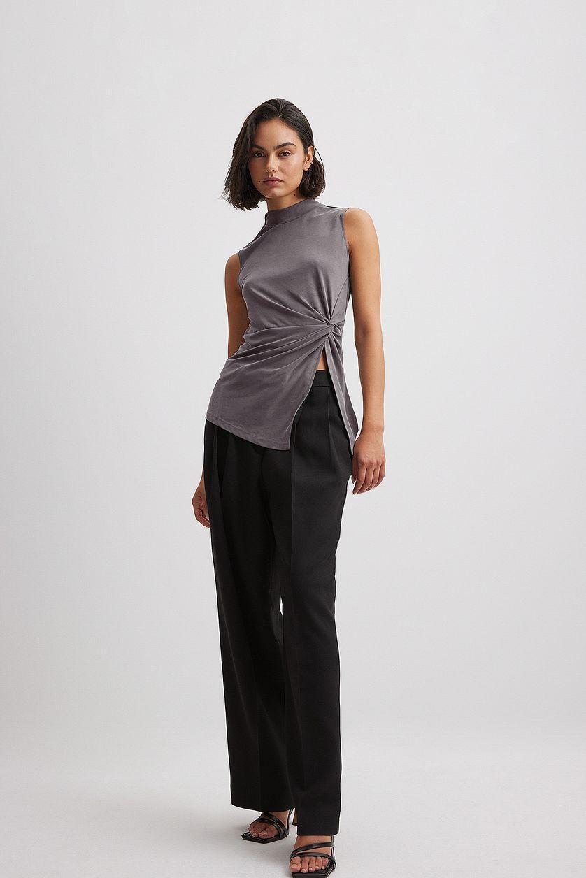 Modal High Neck Side Slit Top Product Image