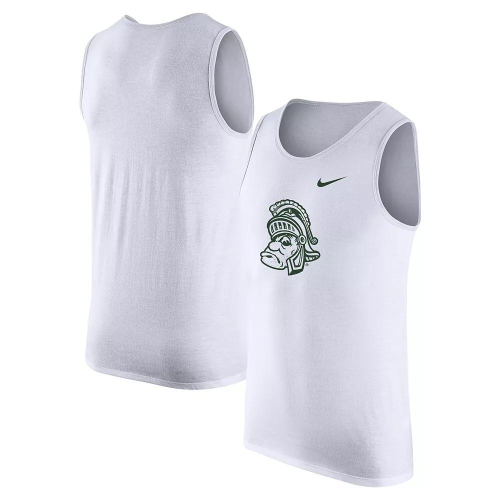 Men's Nike White Michigan State Spartans Vintage Logo Performance Tank Top, Size: XL Product Image