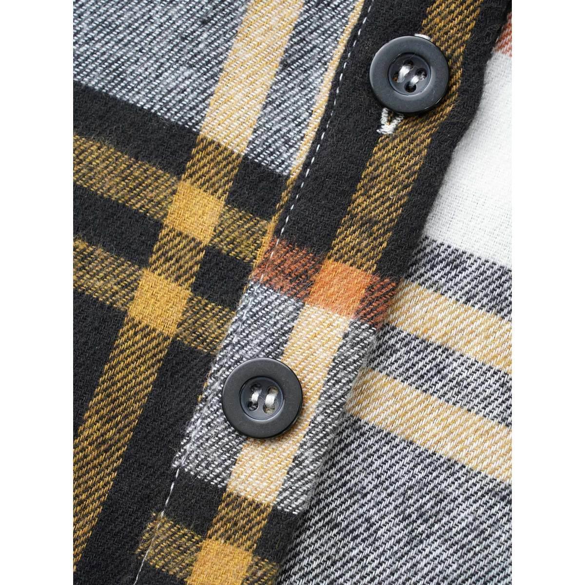 Plus Size Plaid Button Up Belted Knit Dress Multicolor Women At the Office Belted Knit Dresses Bloomchic 18-20/2X Product Image