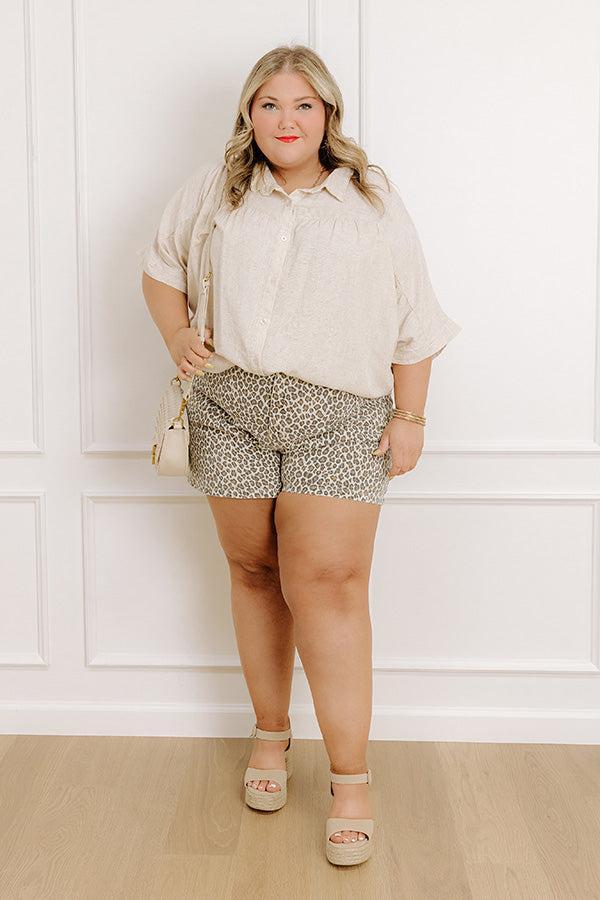 The Libby High Waist Leopard Shorts Curves Product Image