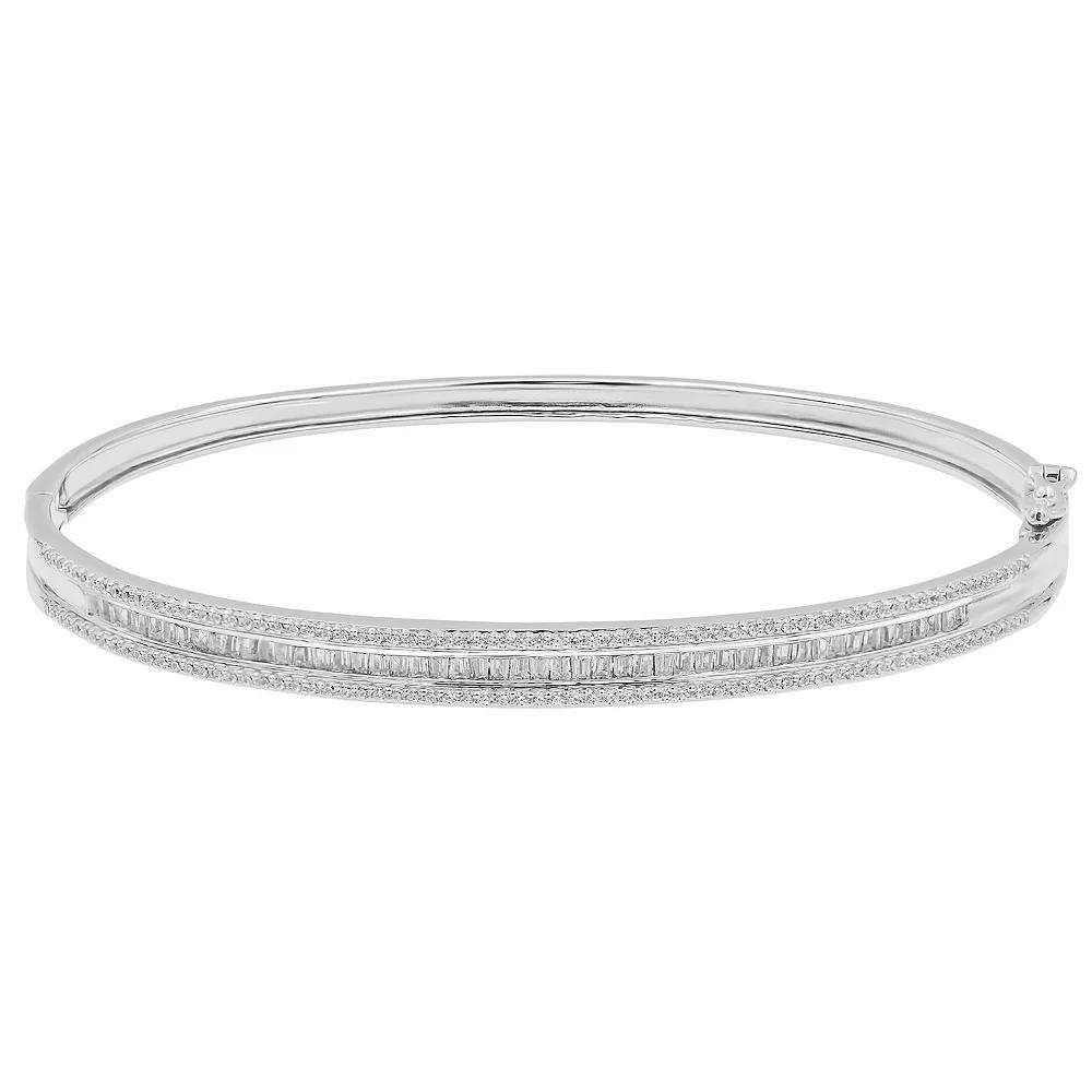 Sterling Silver 1 Carat T.W. Diamond Bangle Bracelet, Women's, Sterlng Silver Product Image