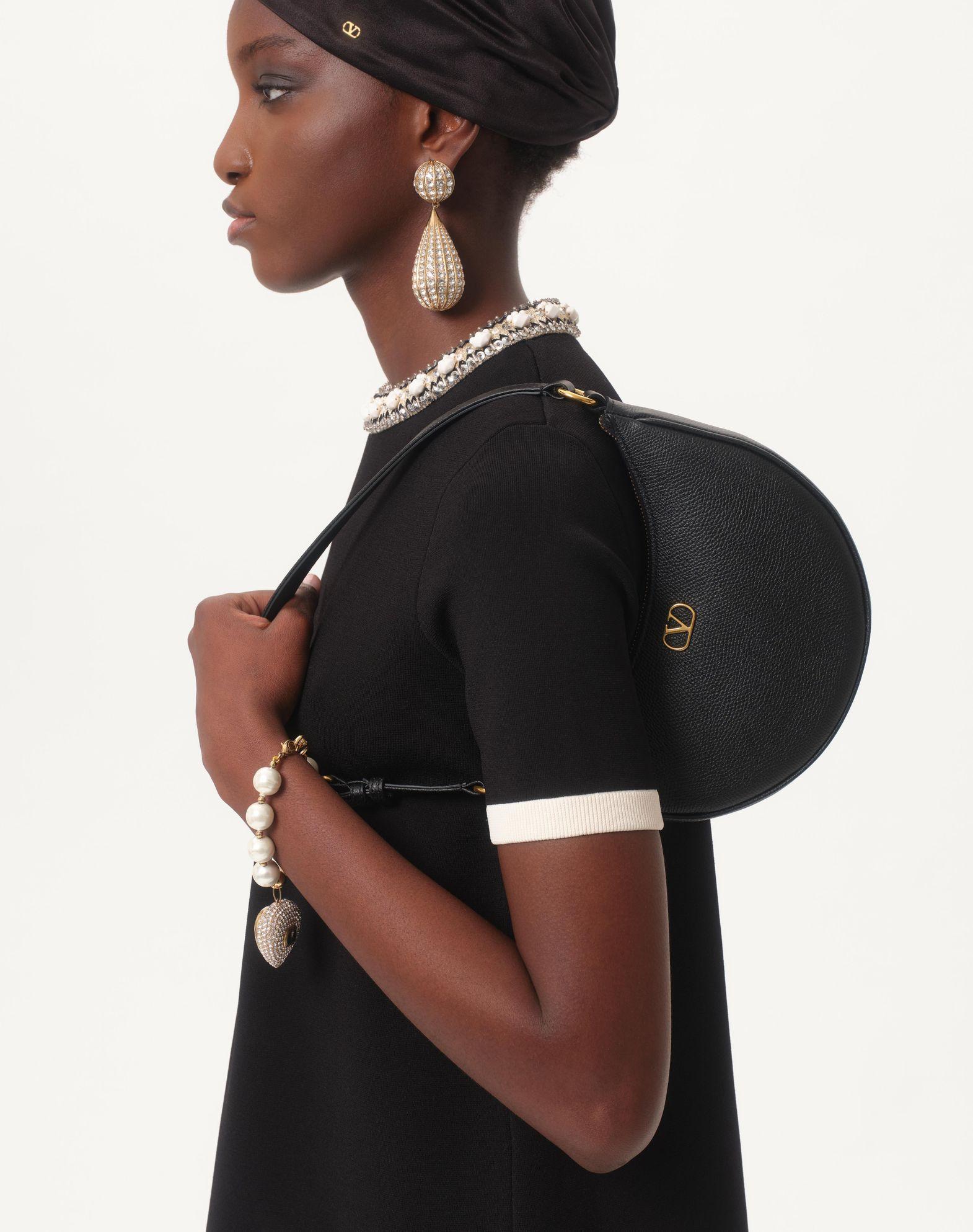 Vlogo Signature Mini Hobo Bag In Grainy Calfskin Product Image