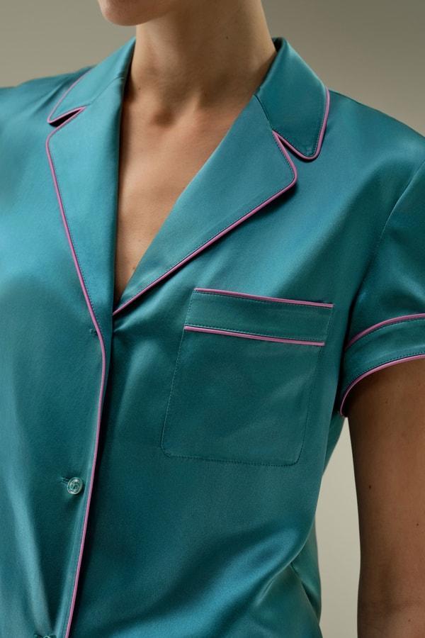 Contrast-Trimmed Silk Shirt Product Image