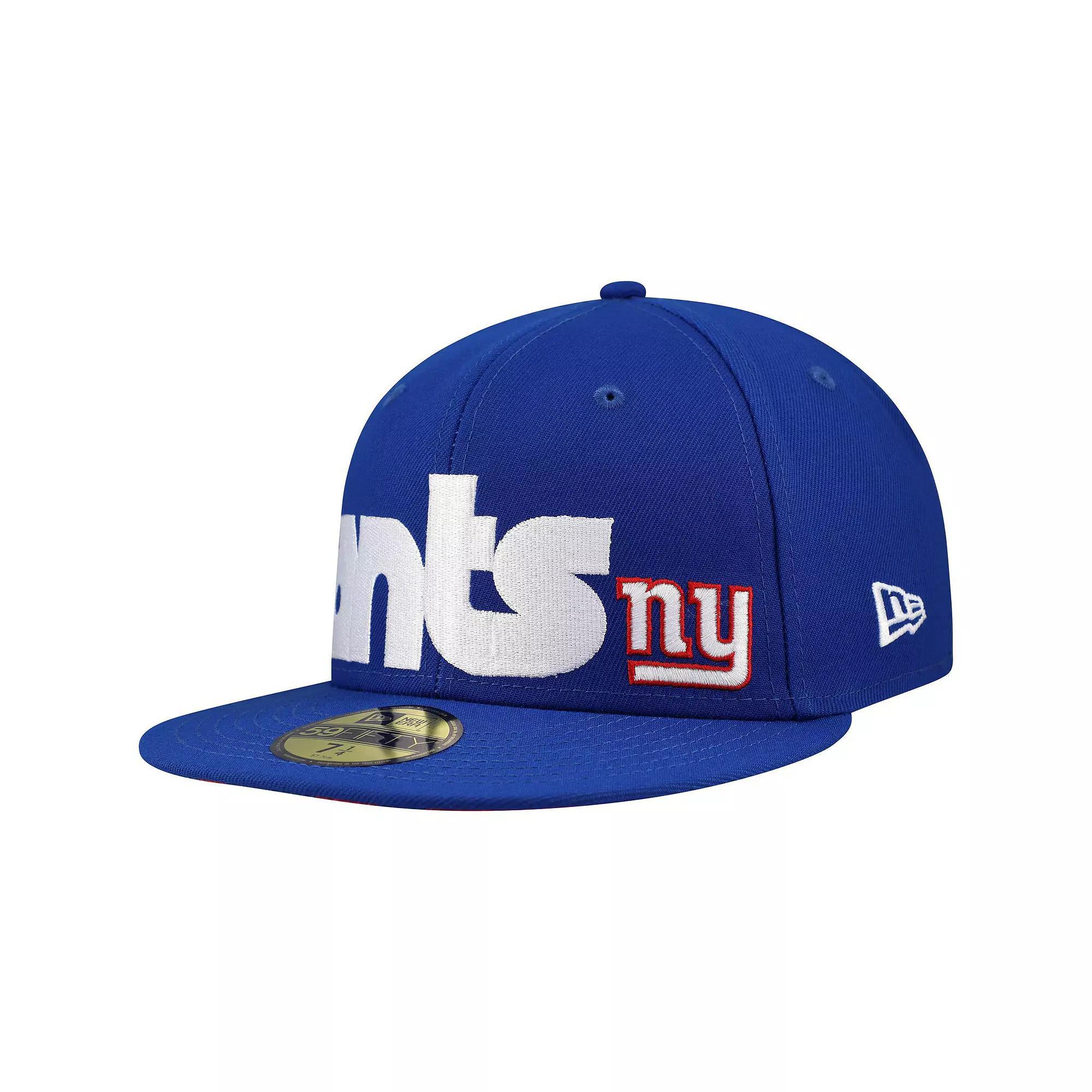 Men's New Era Royal New York Giants Checkered Undervisor 59FIFTY Fitted Hat, Size: 7 1/8, Blue Product Image