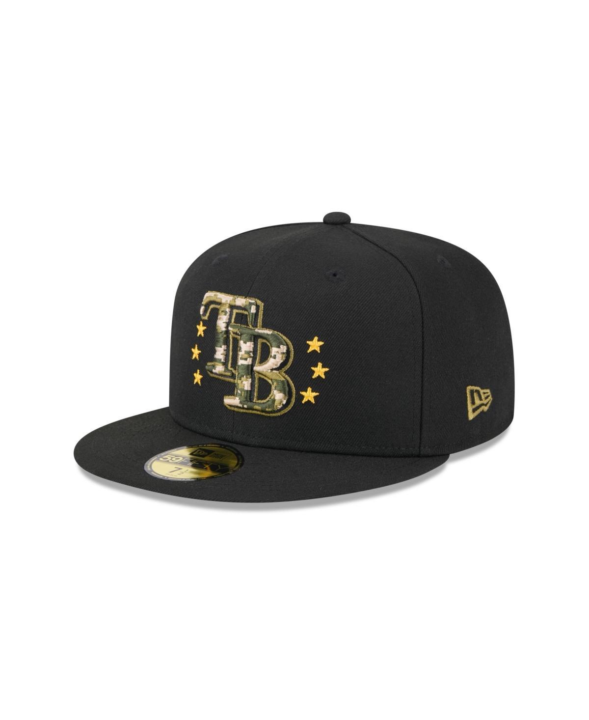 Men's New Era  Black Tampa Bay Rays 2024 Armed Forces Day On-Field 59FIFTY Fitted Hat, Size: 7 5/8 Product Image