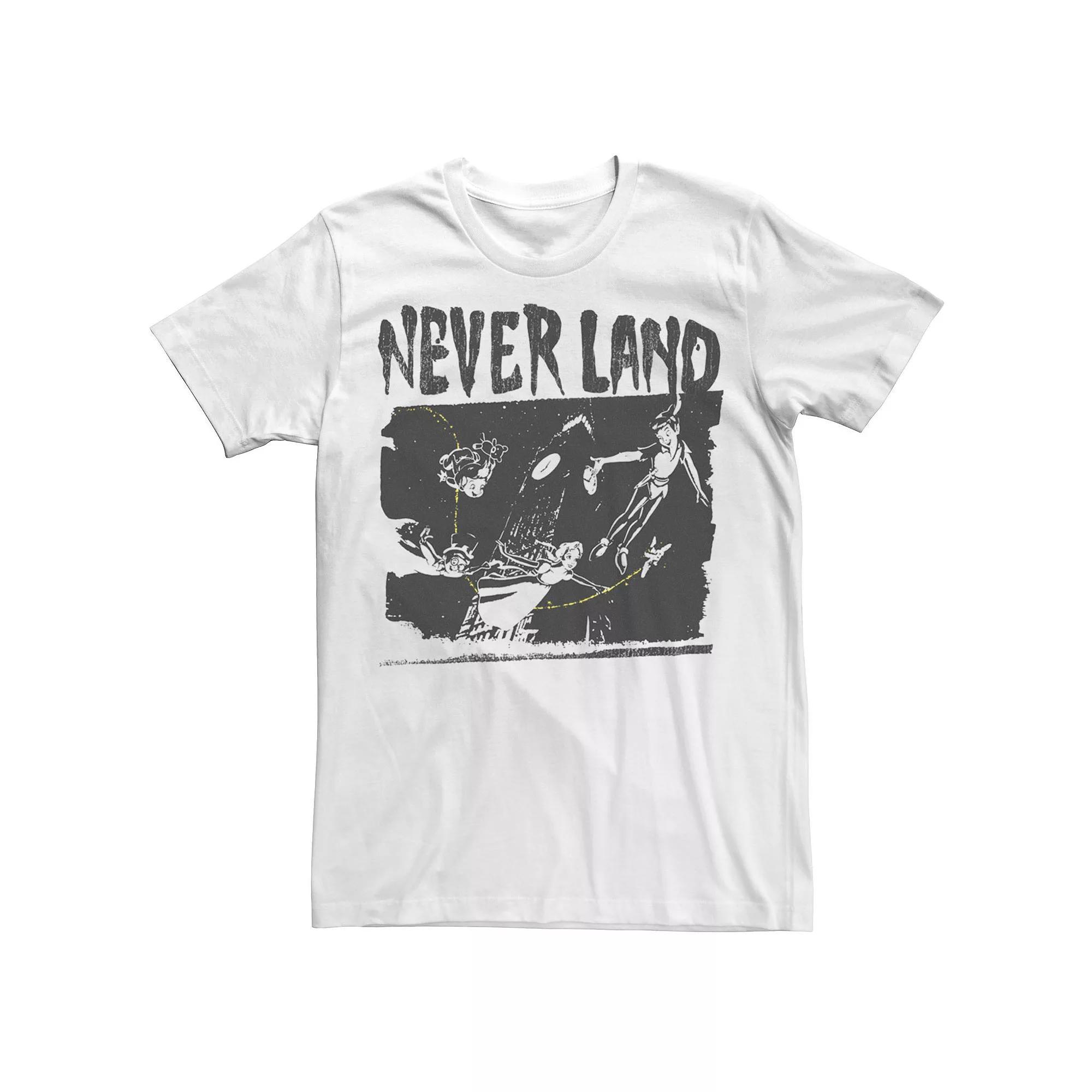 Disney's Peter Pan Men's Group Shot London Flight Stamp Tee, Size: XXL, White Product Image