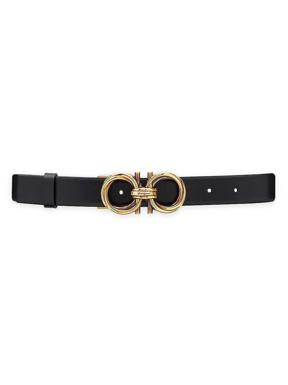 Womens Gancini Adjustable Cut-to-Size Reversible Hammered Leather Belt Product Image