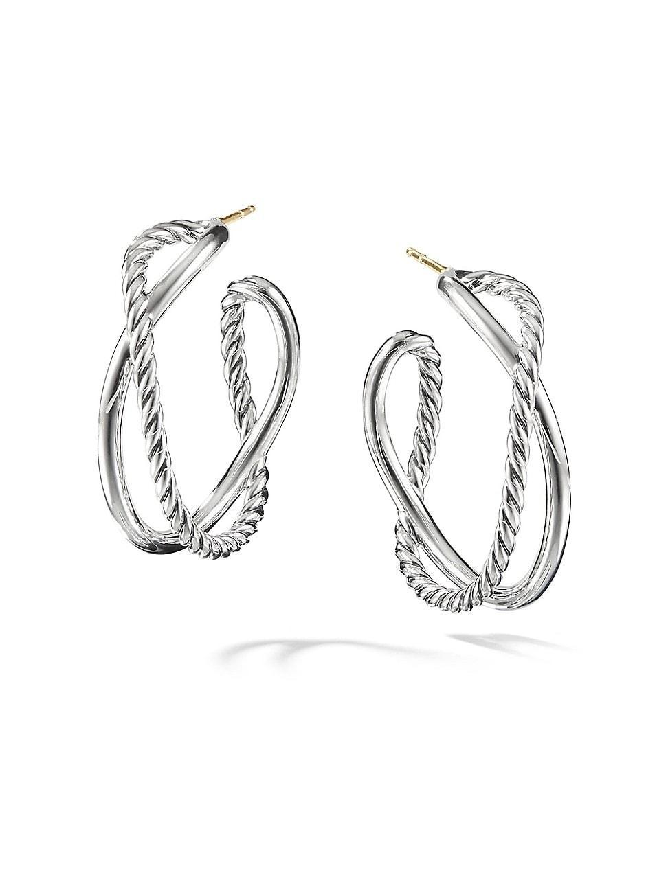 Crossover Hoop Earrings Product Image