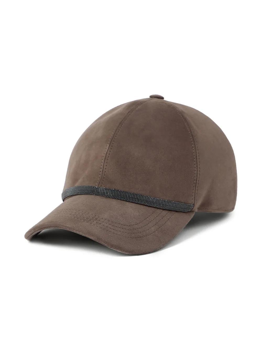 BRUNELLO CUCINELLI Suede Cap In Brown Product Image