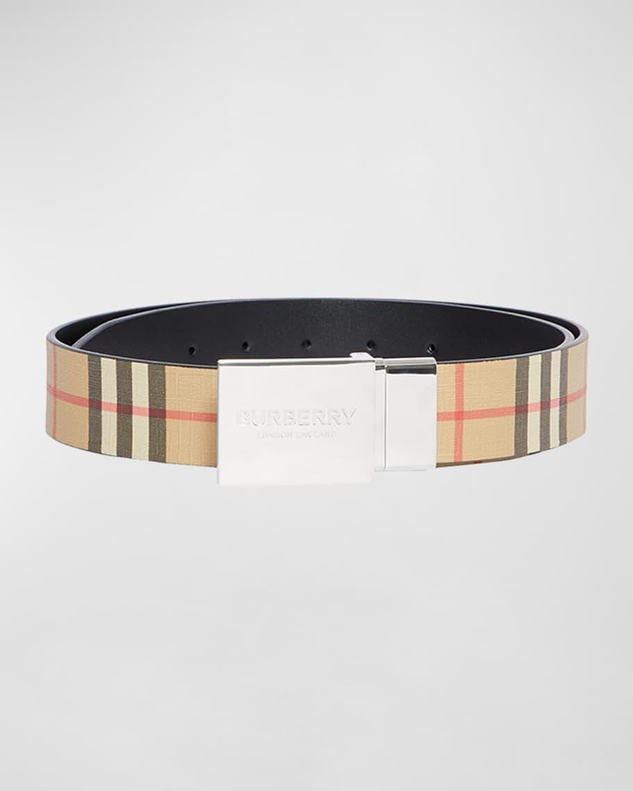 Men's Signature Check Belt w/ Plaque Product Image