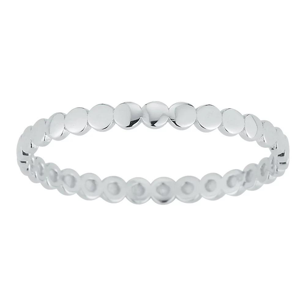 LUMINOR GOLD 14k White Gold Bead Band Stackable Ring, Women's, Size: 8 Product Image