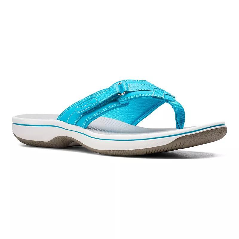 Clarks® Breeze Sea Cloudstepper Women's Flip Flop Sandals, Size: 12, Blue Product Image