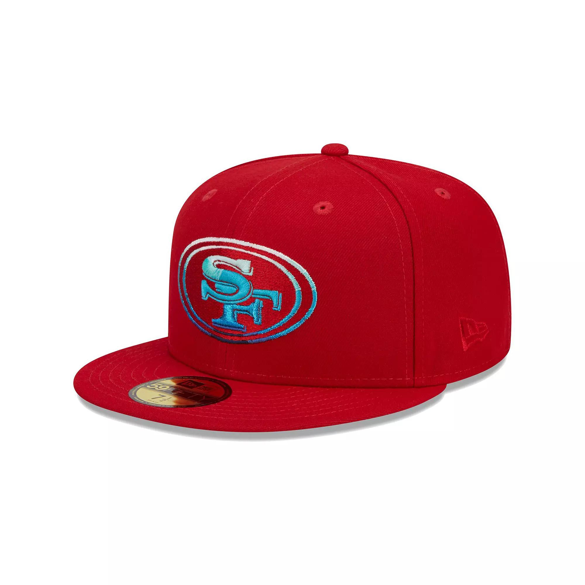 Men's New Era Scarlet San Francisco 49ers Gradient 59FIFTY Fitted Hat, Size: 6 7/8, Red Product Image