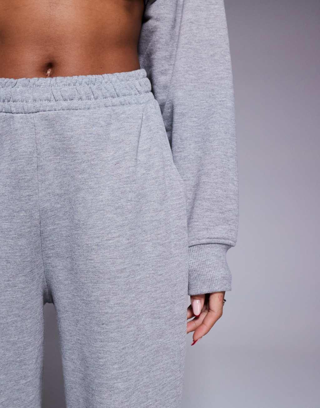 ASOS 4505 quick dry heavyweight wide leg training sweatpants in gray heather Product Image