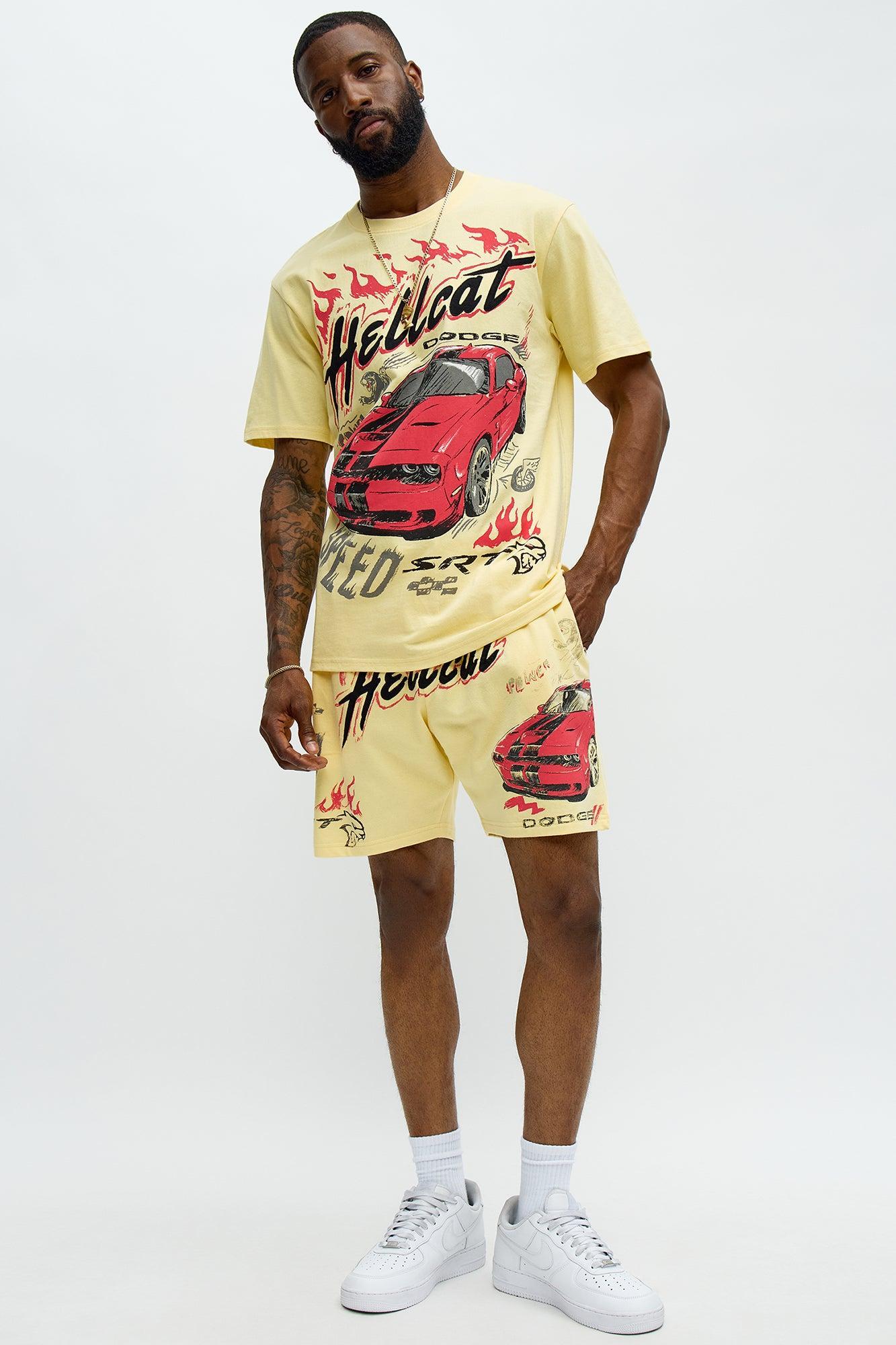Dodge Hellcat Speed Sweatshorts - Tan Male Product Image