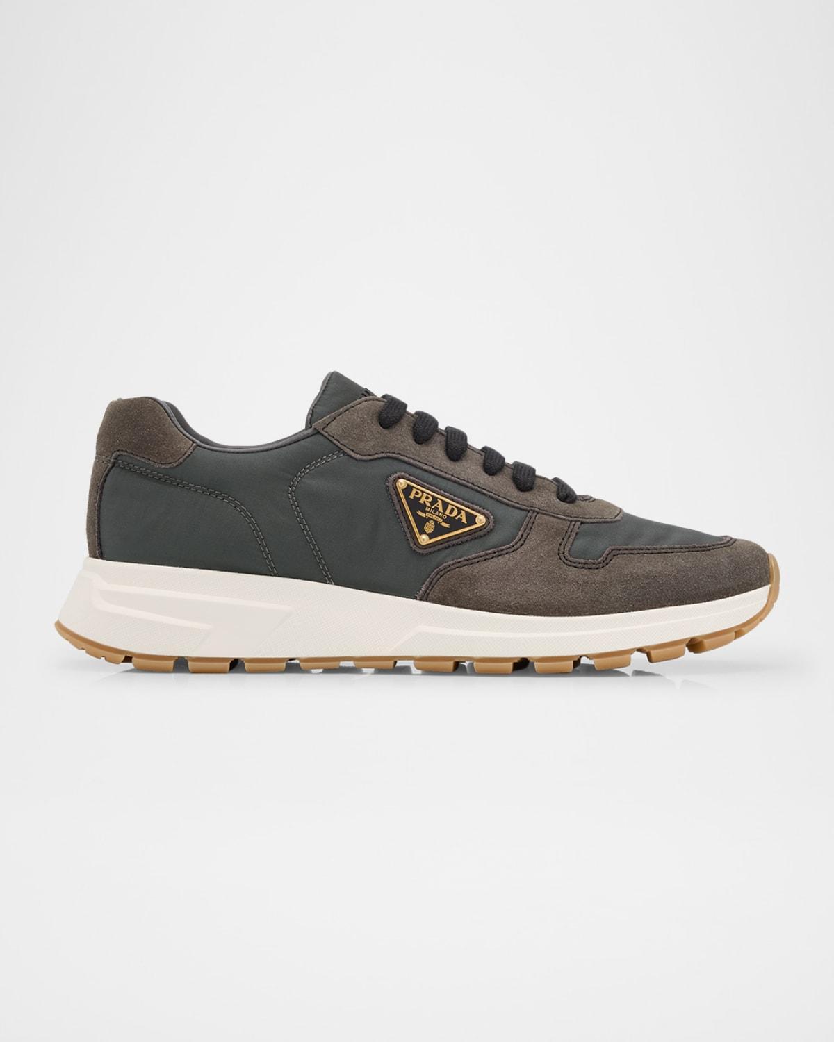 Mens Prax 01 Delave Suede and Re-Nylon Sneakers Product Image