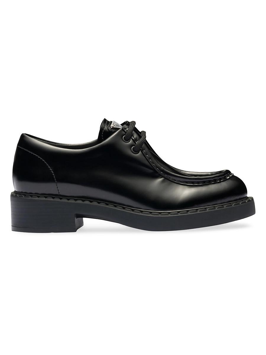 Womens Brushed Leather Lace-Up Shoes Product Image