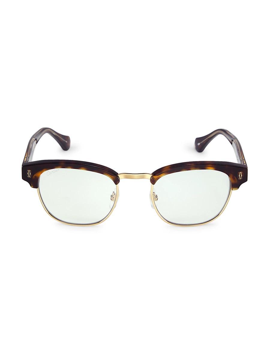 Mens Essentials Signature 52MM Rectangular Blue Block Sunglasses Product Image