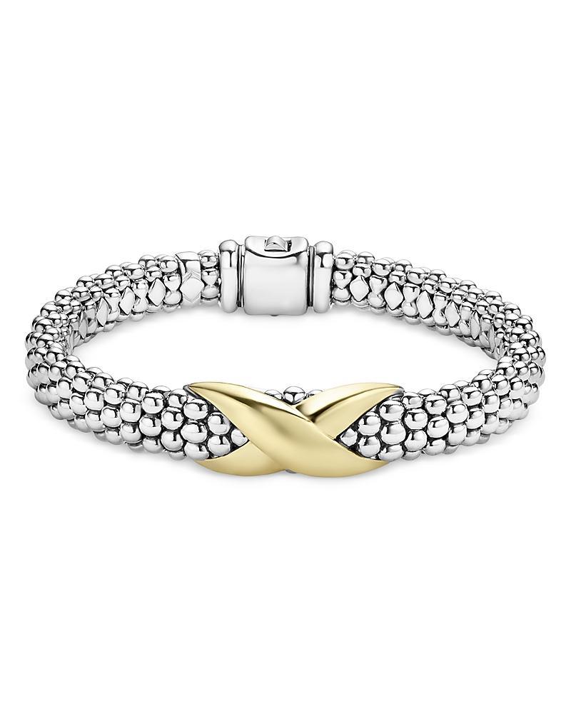 Lagos 18K Yellow Gold & Sterling Silver Embrace X Caviar Bead Link Bracelet Product Image