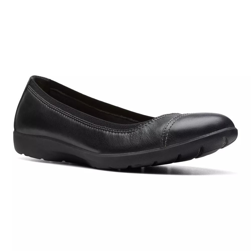 Clarks® Meadow Opal Women's Leather Casual Shoes, Size: 11 Wide, Black Product Image