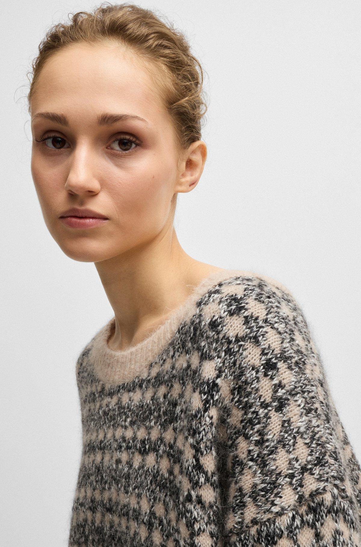 BOSS - Jacquard-knit sweater with three-colored yarn - Patterned Product Image