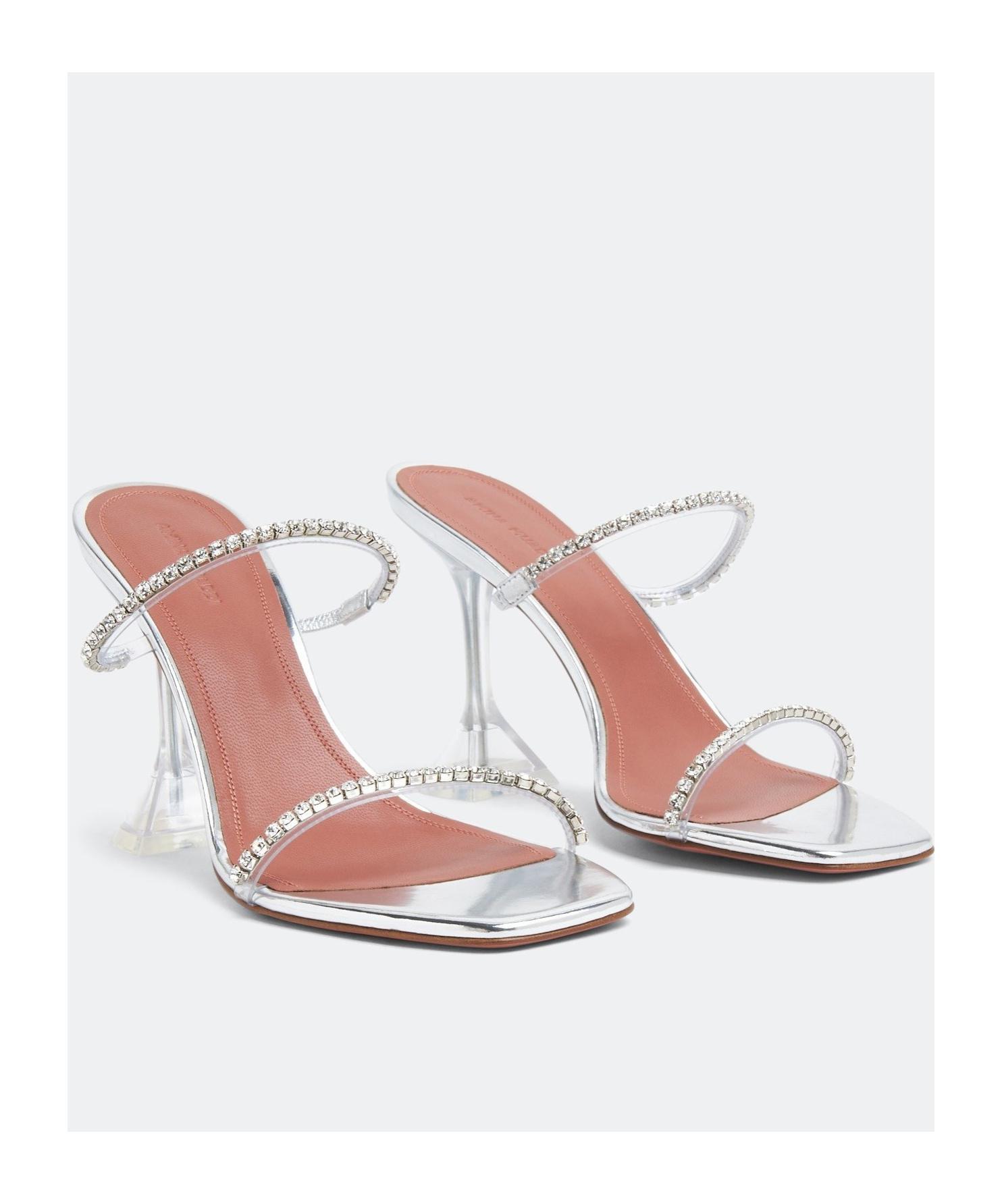 AMINA MUADDI Gilda 95mm Clear Heel Sandals In Multicolor Product Image