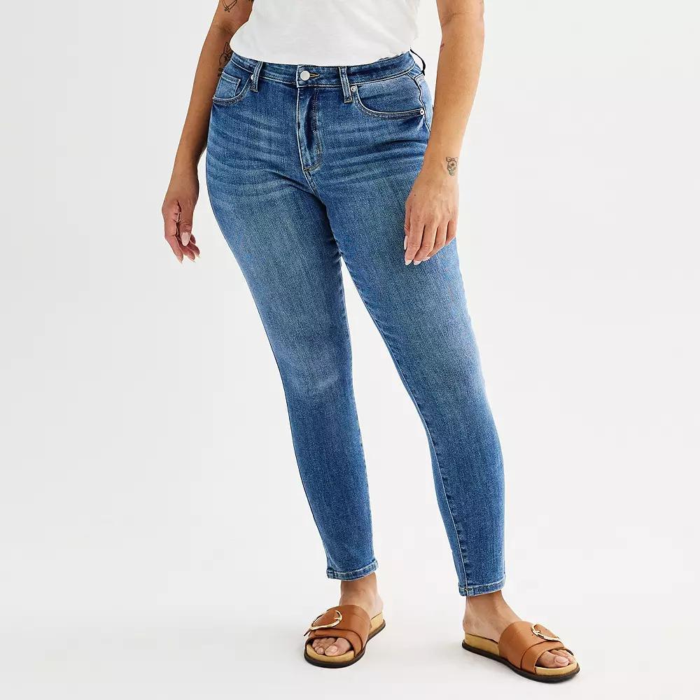 Women's Sonoma Goods For Life® High Rise Curvy Skinny Jeans, Size: 18 Regular, Medium Blue Product Image