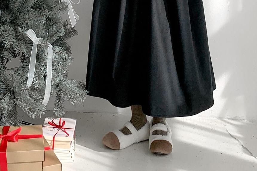 Spaghetti Strap Velvet Midi Dress Product Image