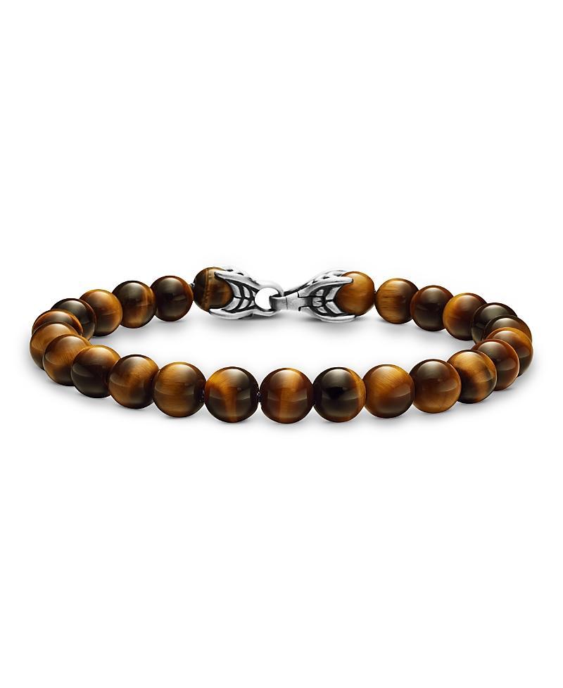 David Yurman Men's Spiritual Beads Bracelet in Sterling Silver with Tiger's Eye, 6mm in Tiger Eye at Nordstrom, Size 7.5 Product Image