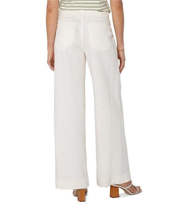 Liverpool Los Angeles Petite Size Hannah Soft Denim Mid Rise Wide Leg Utility Pants Product Image