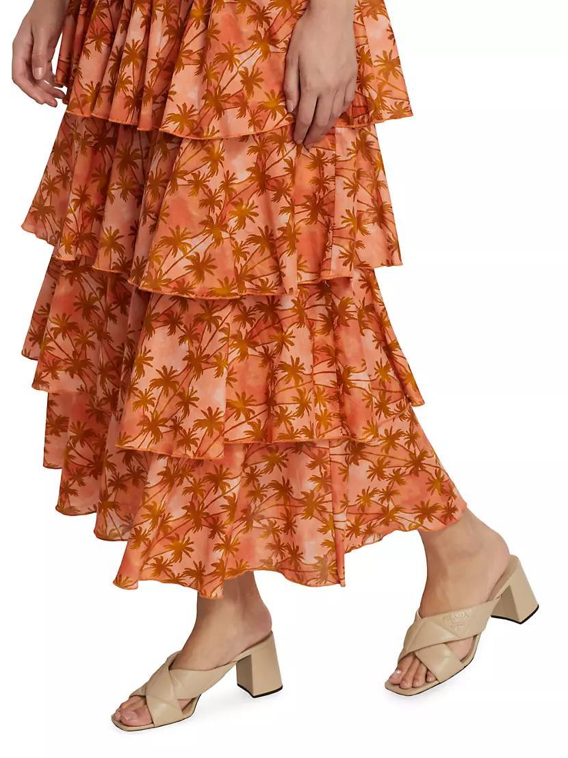 Leilani Palm Tree Cotton Tiered Dress Product Image
