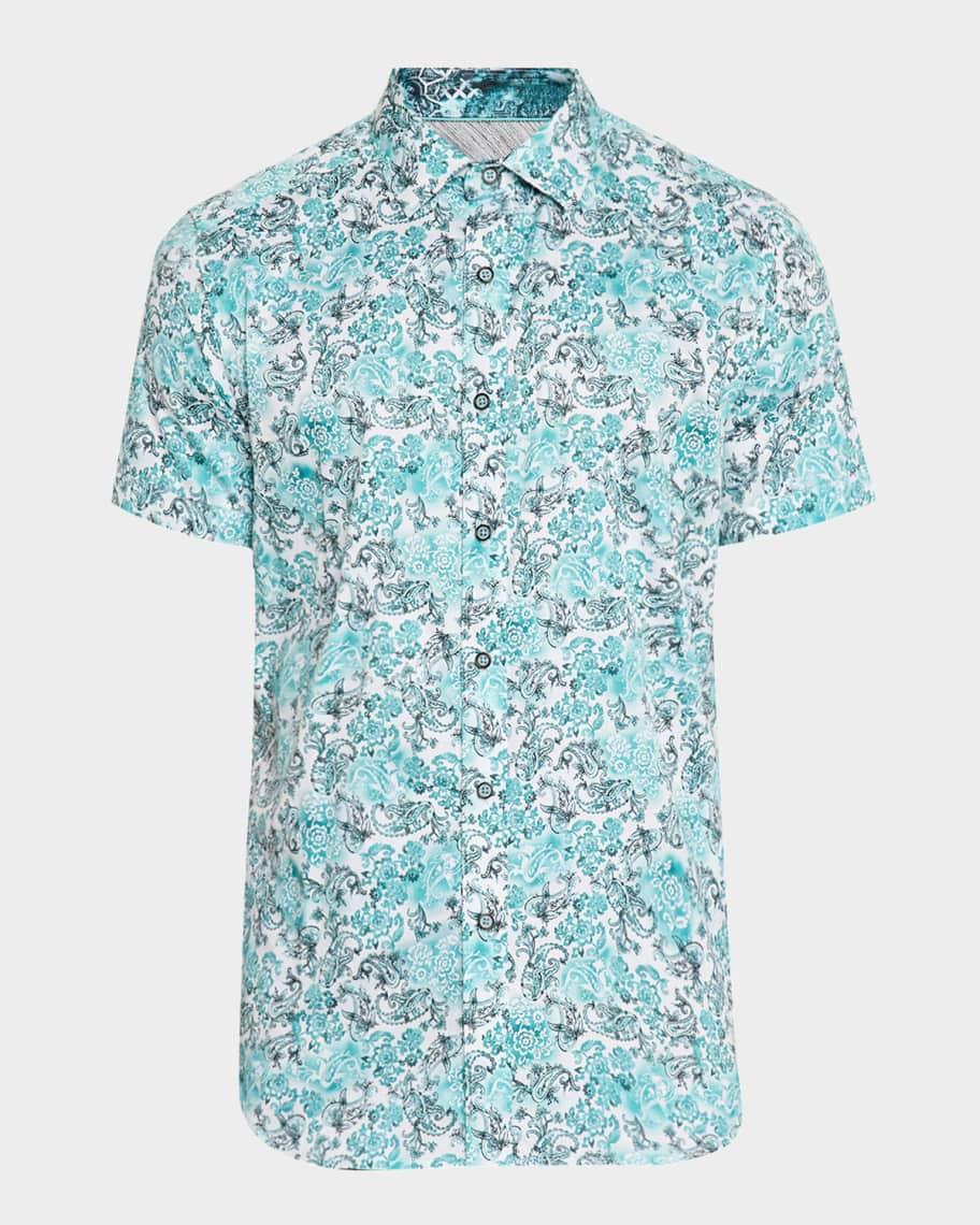 Mens Downing Paisley-Print Short-Sleeve Shirt Product Image